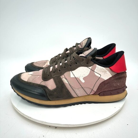 Valentino Garavani Rockrunner Men EU 43 US 10 Camouflage Leather Suede Shoe - Picture 1 of 13